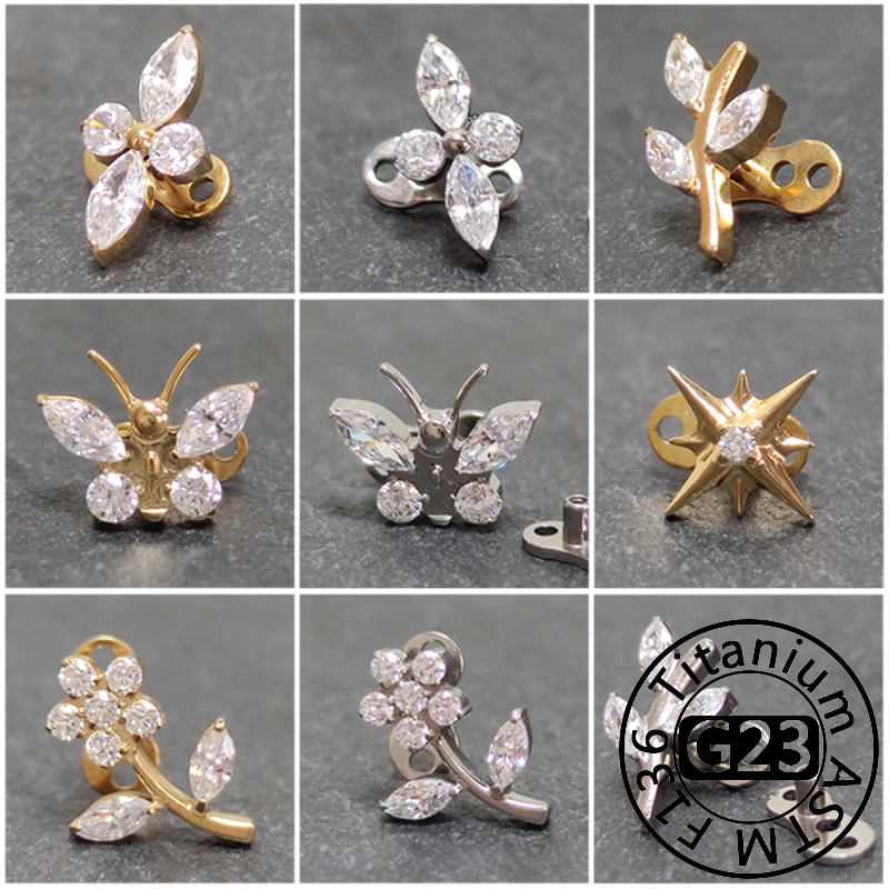 Body Jewelry Dermal - G23 티타늄 지르콘 마이크로 피부 앵커
