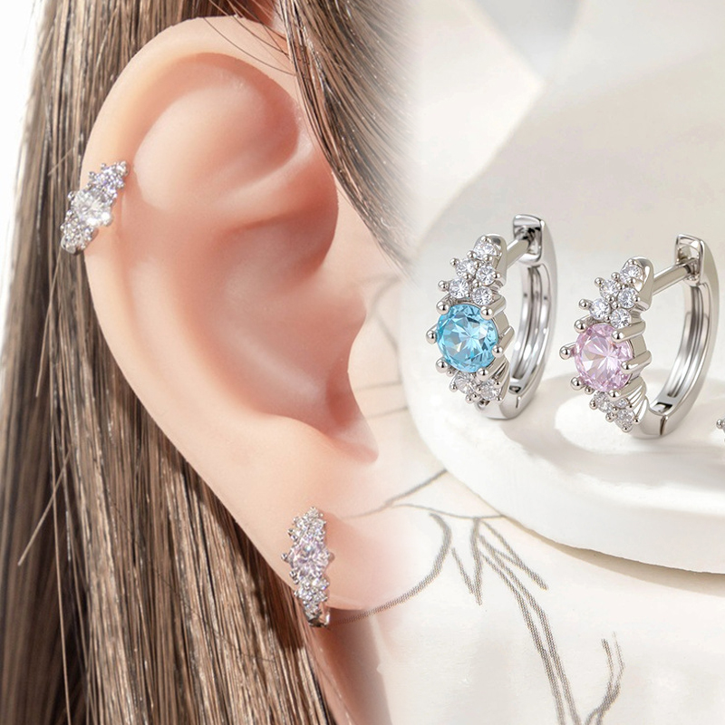 Conch Earring Hoop - 크리스탈 큐빅 지르콘 귀걸이, 민감한 귀를