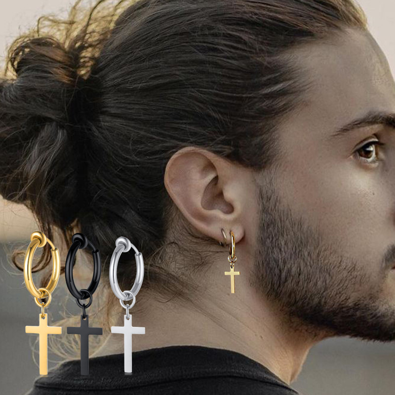 Conch Earring Hoop - 크로스 귀걸이 남성용, 허기 후프 귀걸이,
