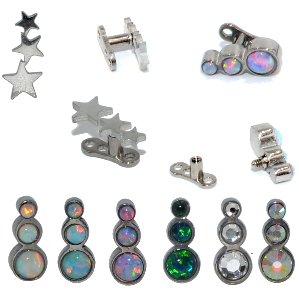 Body Jewelry Dermal - 스틸 티타늄 베이스 마이크로 피부 앵커,