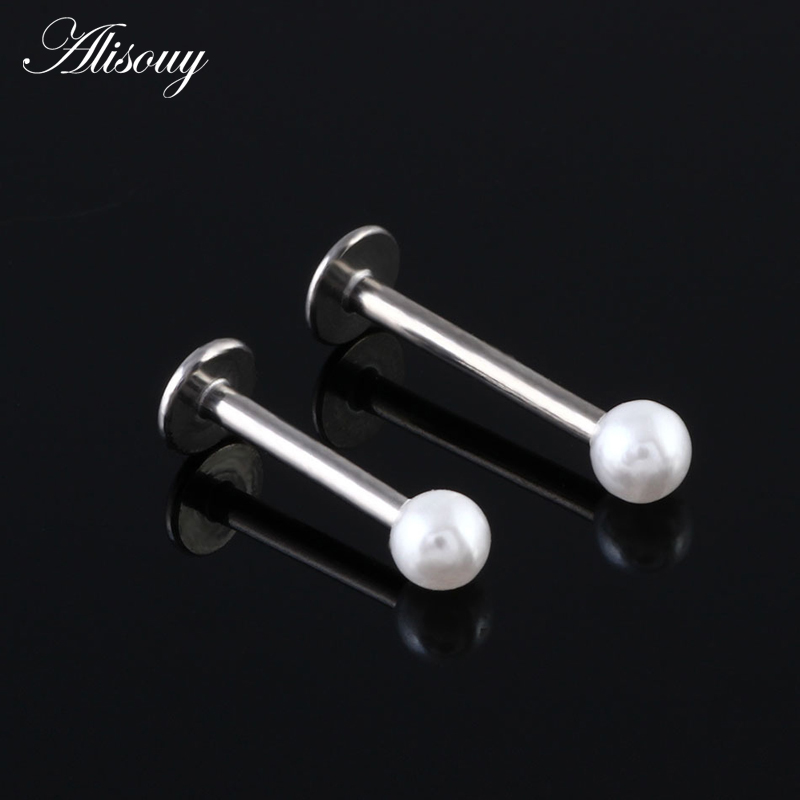 Body Jewelry Hot - Alisouy 가짜 진주 볼 라브렛 스터드