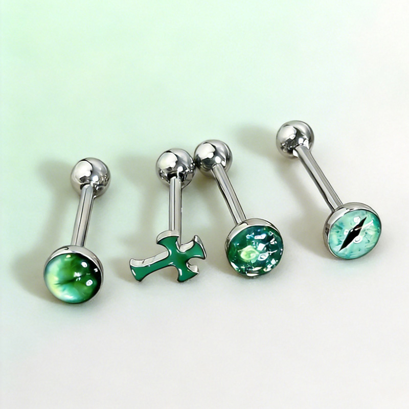 Body Jewelry Hot - 1개 고품질 트렌디 그린 스파클링 크로스