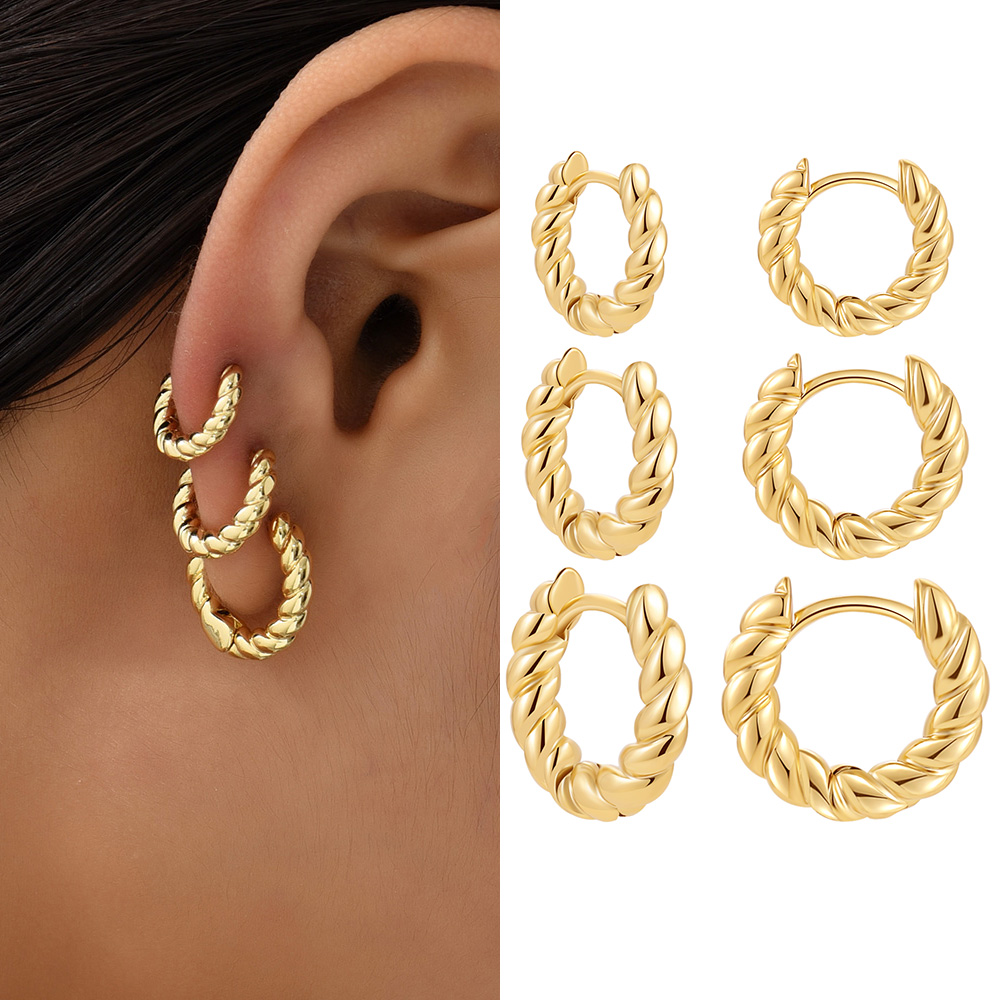 Conch Earring Hoop - 12/14/16mm 트렌디 트위스트 여성을위한 작은 라운드