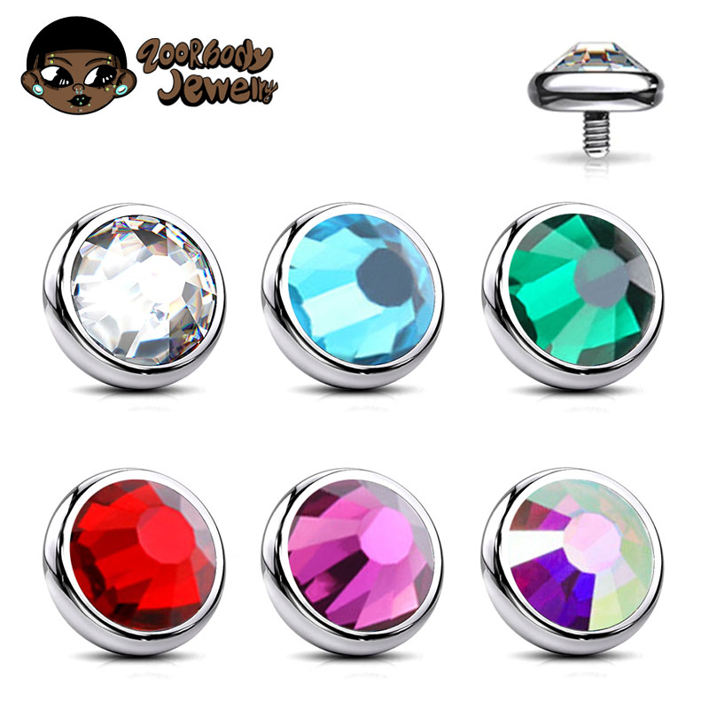 Body Jewelry Dermal - 1개 ASTM F136 티타늄 베젤 엔드
