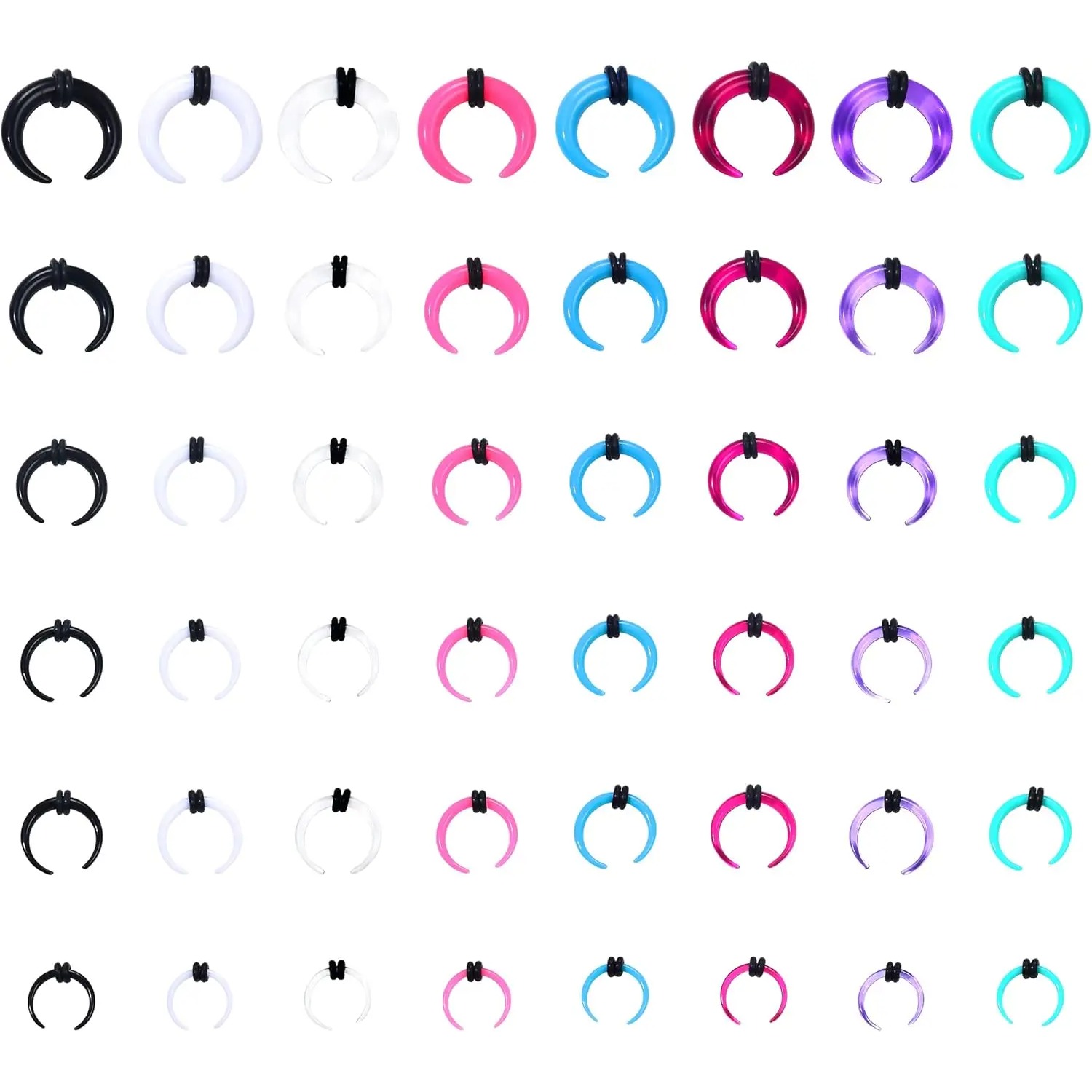 Body Jewelry Ear Gauges - Florideco 4G-14G 아크릴 Septum 스트레칭 키트