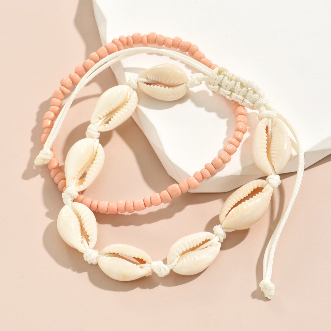 2PCS 보헤미아 여성을위한 자연 쉘 Anklets 작 - Body Jewelry Leg Chain 리뷰 및 가격