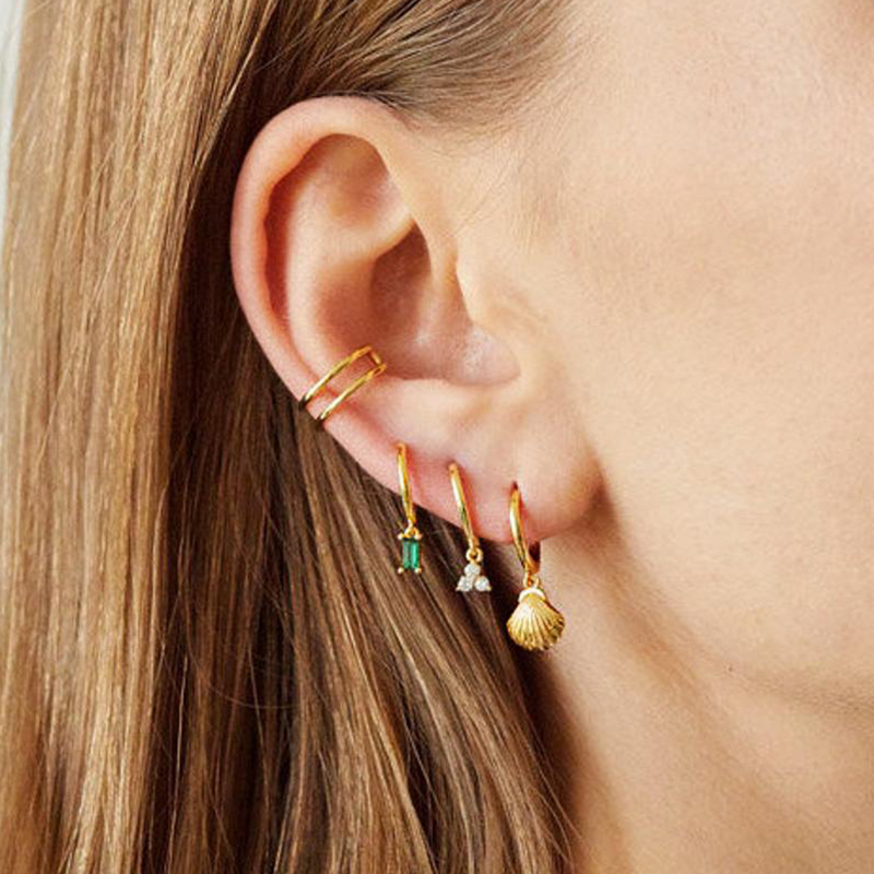 여성을위한 925 스털링 실버 바늘 쉘 조가비 펜던트  - Conch Earring Hoop 리뷰 및 가격