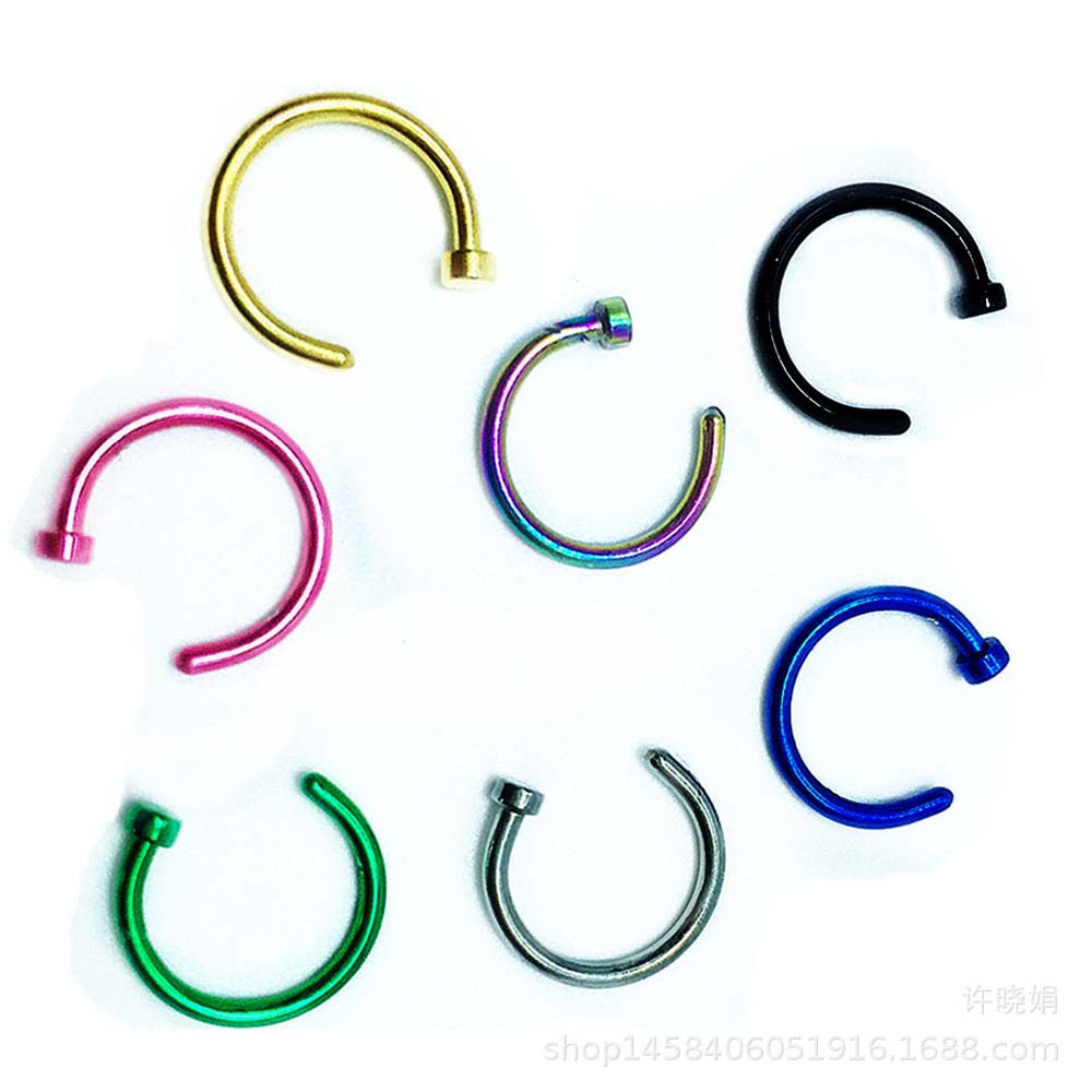 수술용 스틸 가짜 피어싱 스터드, 작은 후프, 오픈 코 - Body Jewelry On Sale 리뷰 및 가격