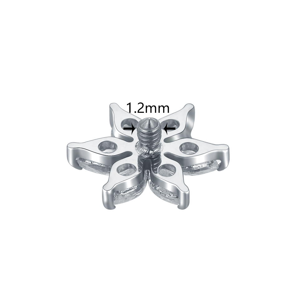 1/5PCS 티타늄 크리스탈 플라워 더말 앵커 탑 엔드 - Body Jewelry Dermal 리뷰 및 가격