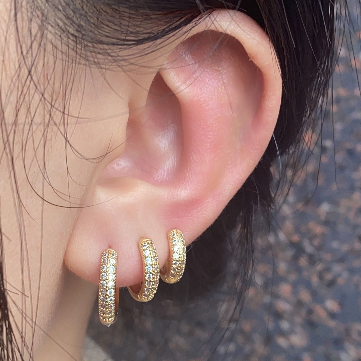 2024 패션 더블 로우 지르콘 허기 후프 귀걸이, 골 - Conch Earring Hoop 리뷰 및 가격