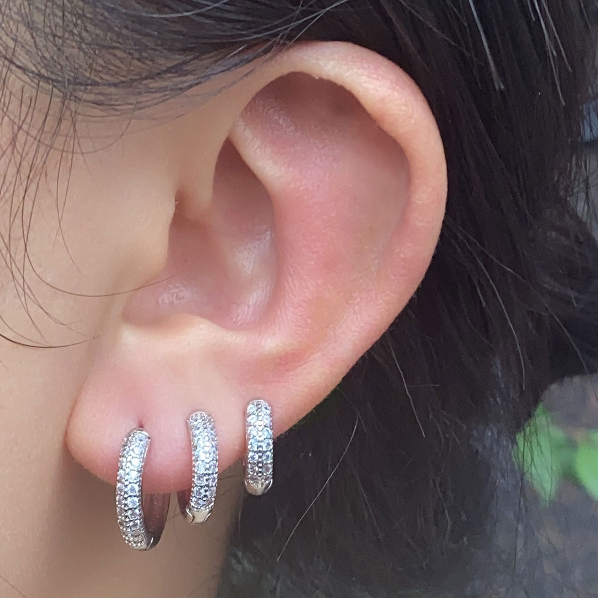 2024 패션 더블 로우 지르콘 허기 후프 귀걸이, 골 - Conch Earring Hoop 리뷰 및 가격