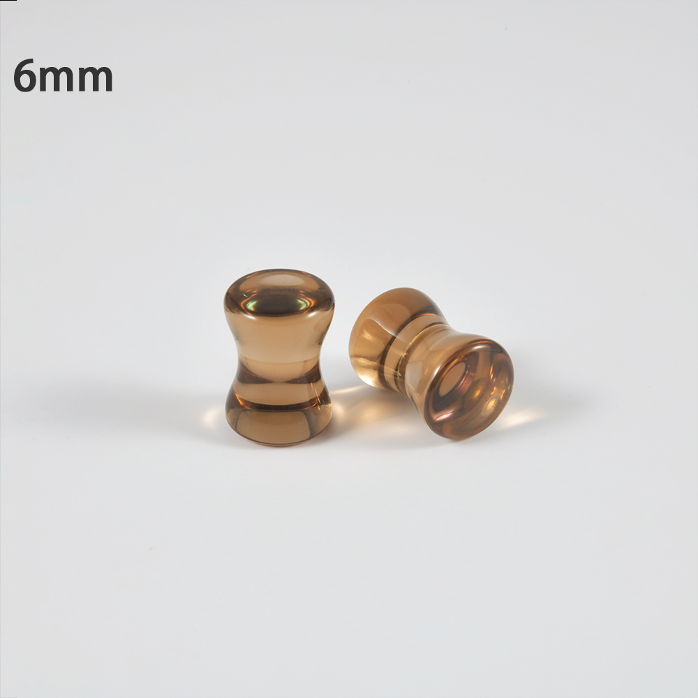 1 쌍 최고 품질 무지개 빛깔의 유리 더블 플레어 플래 - Body Jewelry Ear Gauges 리뷰 및 가격