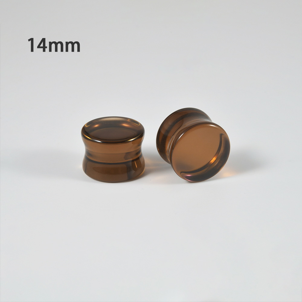 1 쌍 최고 품질 무지개 빛깔의 유리 더블 플레어 플래 - Body Jewelry Ear Gauges 리뷰 및 가격