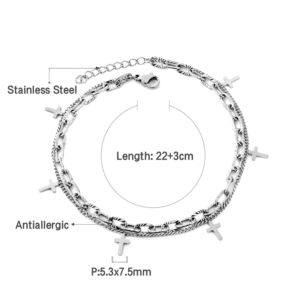 LUXUSTEEL 크로스 더블 발 체인 Anklets  - Body Jewelry Leg Chain 리뷰 및 가격