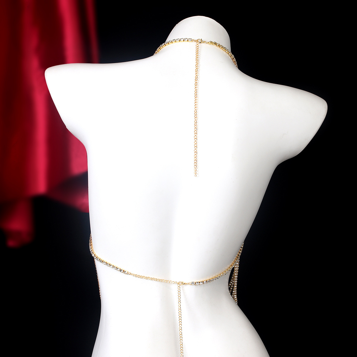 여성용 스트라이프 술, 레트로 스타일 라인석 체스트 체 - Body Jewelry Harness 리뷰 및 가격
