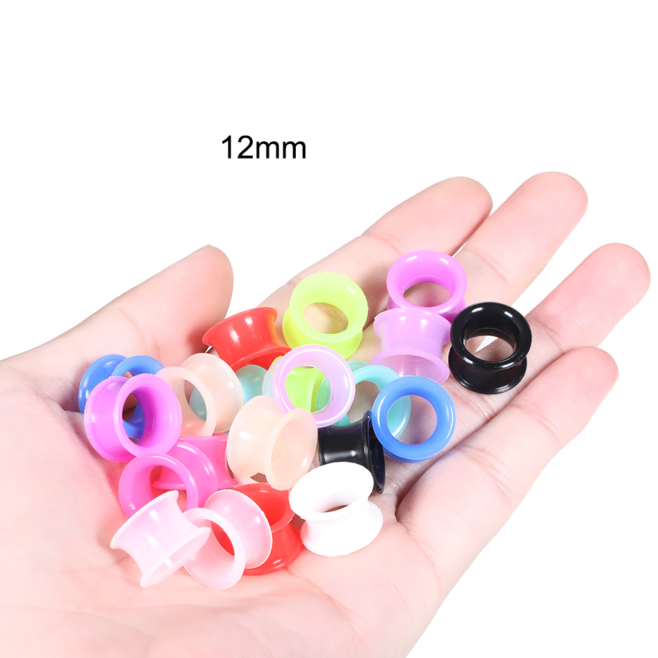24개 실리콘 하이 더블 플레어드 이어 게이지 혼합 색 - Body Jewelry Ear Gauges 리뷰 및 가격