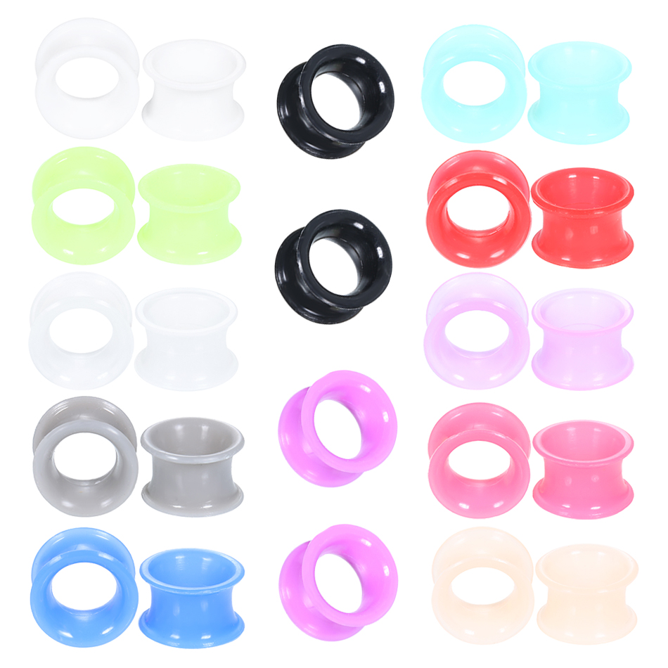 24개 실리콘 하이 더블 플레어드 이어 게이지 혼합 색 - Body Jewelry Ear Gauges 리뷰 및 가격