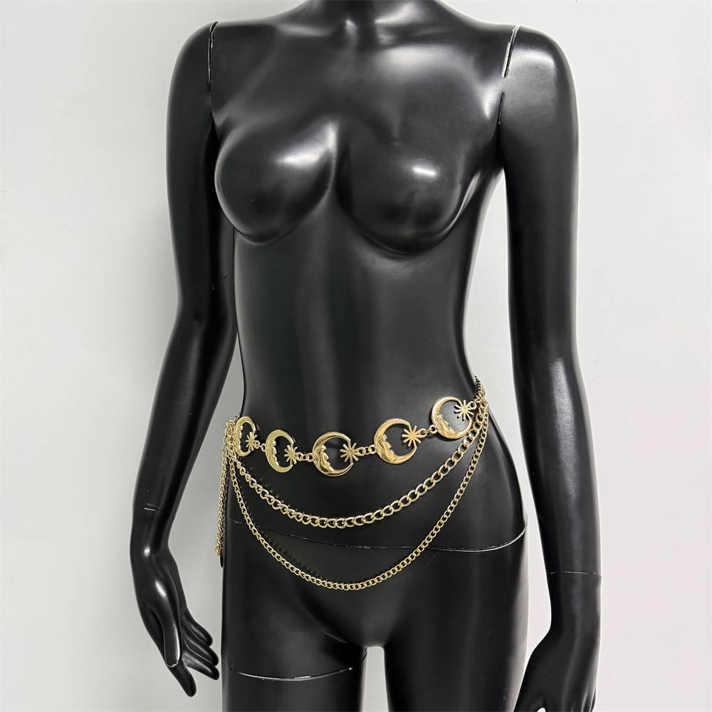 섹시한 골드 실버 달 별 체인 벨트, 여름 해변 파티  - Body Jewelry Hot 리뷰 및 가격