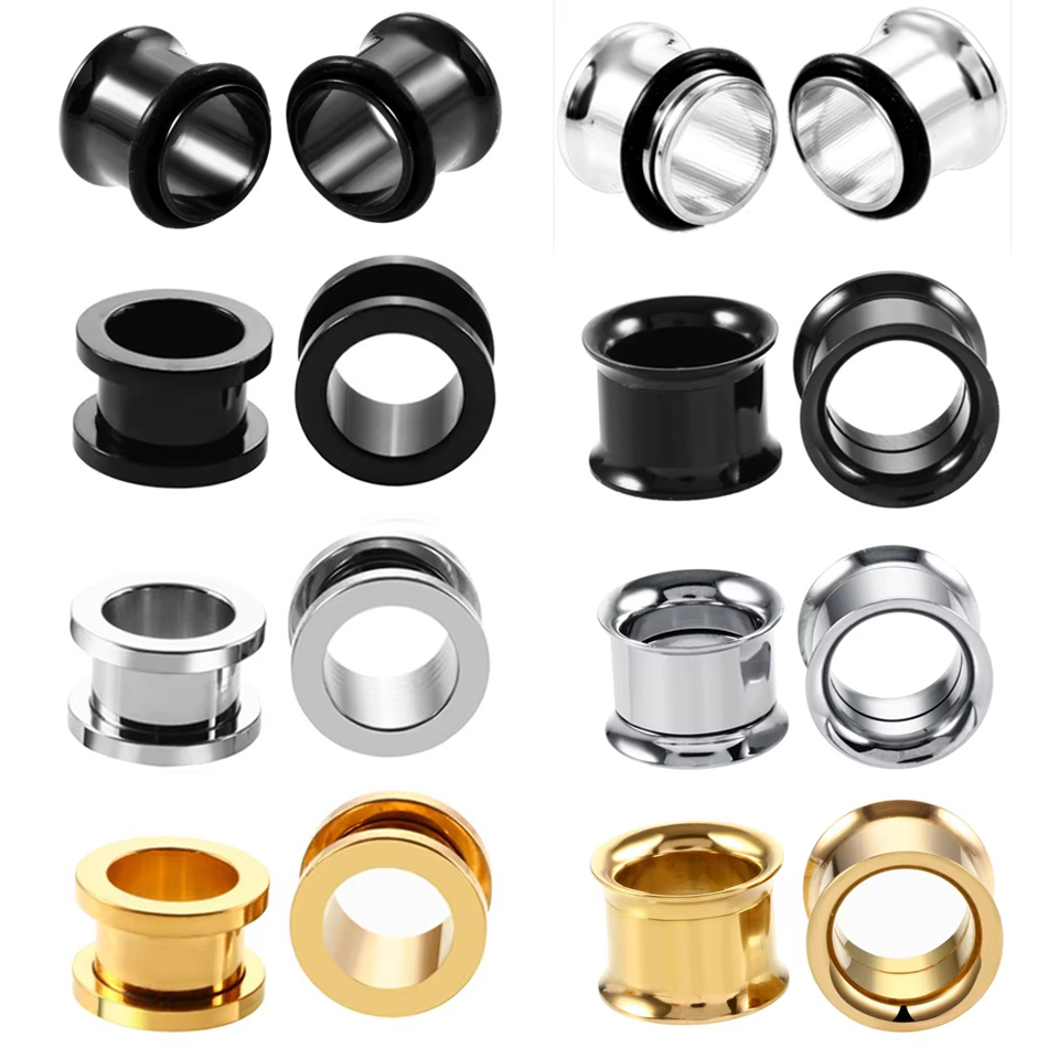 1 쌍 스테인레스 스틸 귀 플러그 터널 육체 귀걸이 게 - Body Jewelry Ear Gauges 리뷰 및 가격