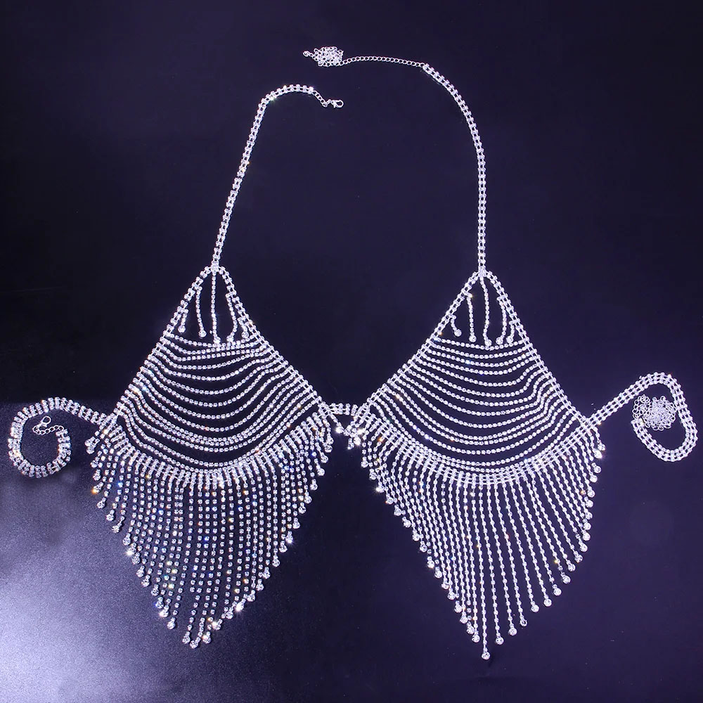 블링 라인석 술 바디 체인 브라 하네스 란제리, 조정  - Body Jewelry Harness 리뷰 및 가격