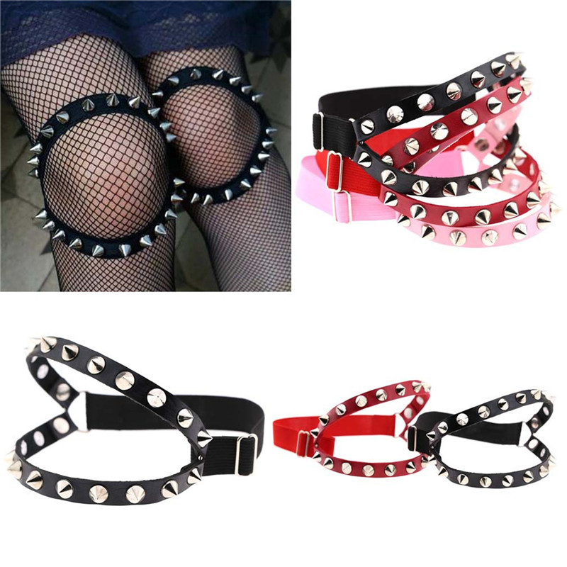 펑크 가죽 네일 리벳 칼라 목걸이 팔찌 다리 링 하라주 - Body Jewelry Leg Chain 리뷰 및 가격