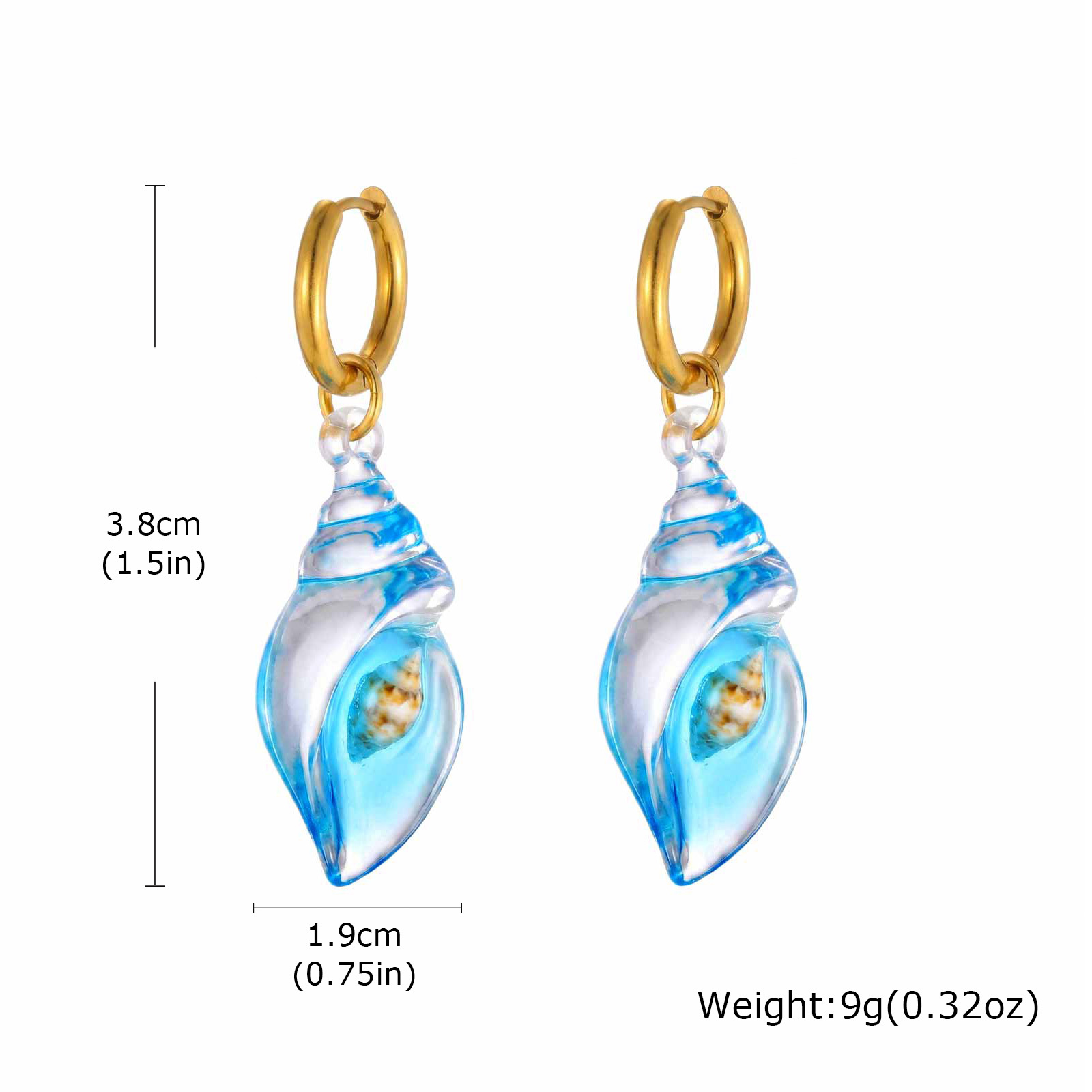 여성용 소라껍데기 링 귀걸이, 스테인리스 스틸 방수 변 - Conch Earring Hoop 리뷰 및 가격