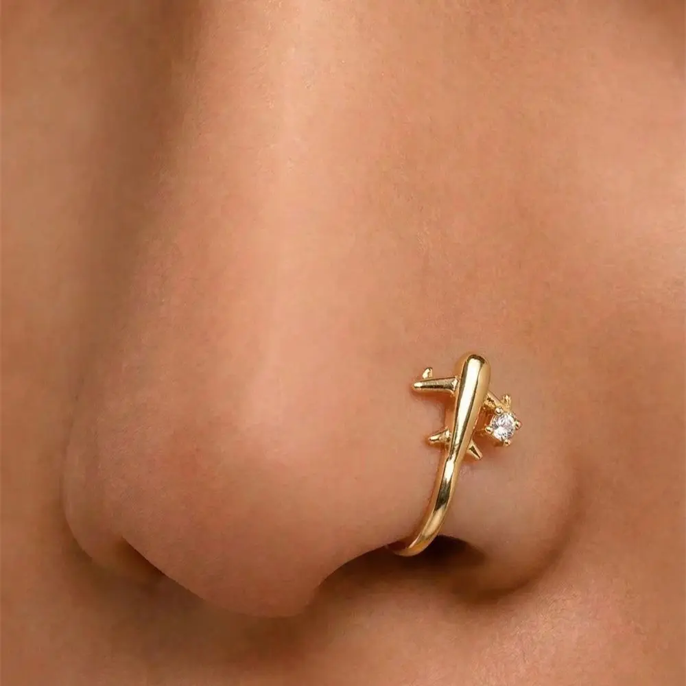 1PC 비행기 디자인 노피어싱 코클립 데일리 웨어 파티 - Body Jewelry Hot 리뷰 및 가격