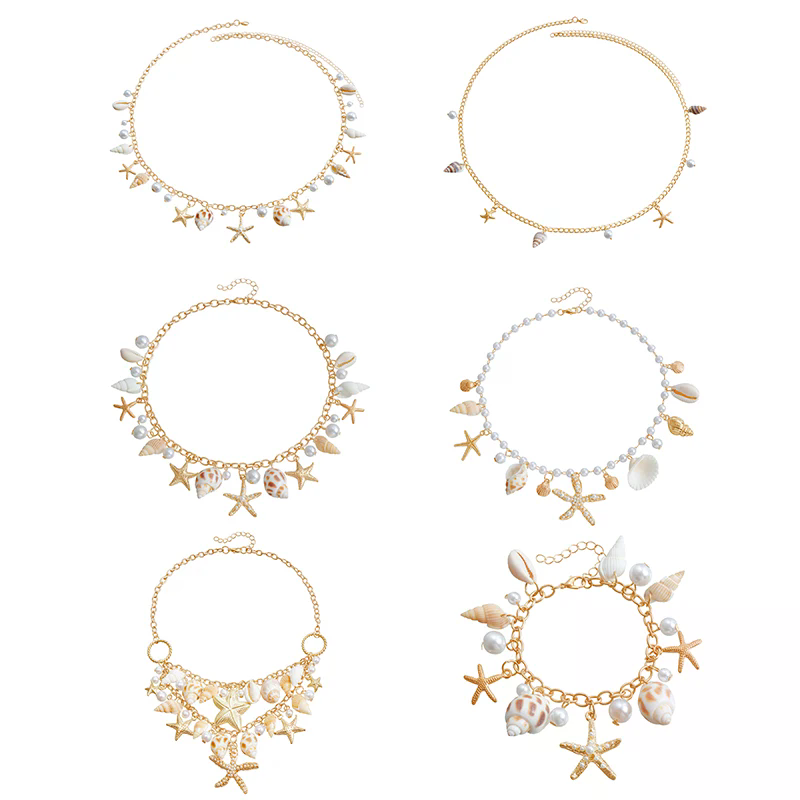 여름 인기 상품 보헤미안 스타일 단층 불가사리 조개 펜 - Body Jewelry Hot 리뷰 및 가격