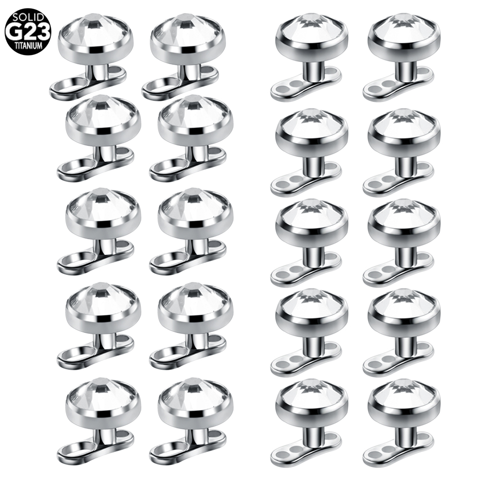 10 개/몫 티타늄 마이크로 피부 피어싱 세트 피부 앵 - Body Jewelry Dermal 리뷰 및 가격