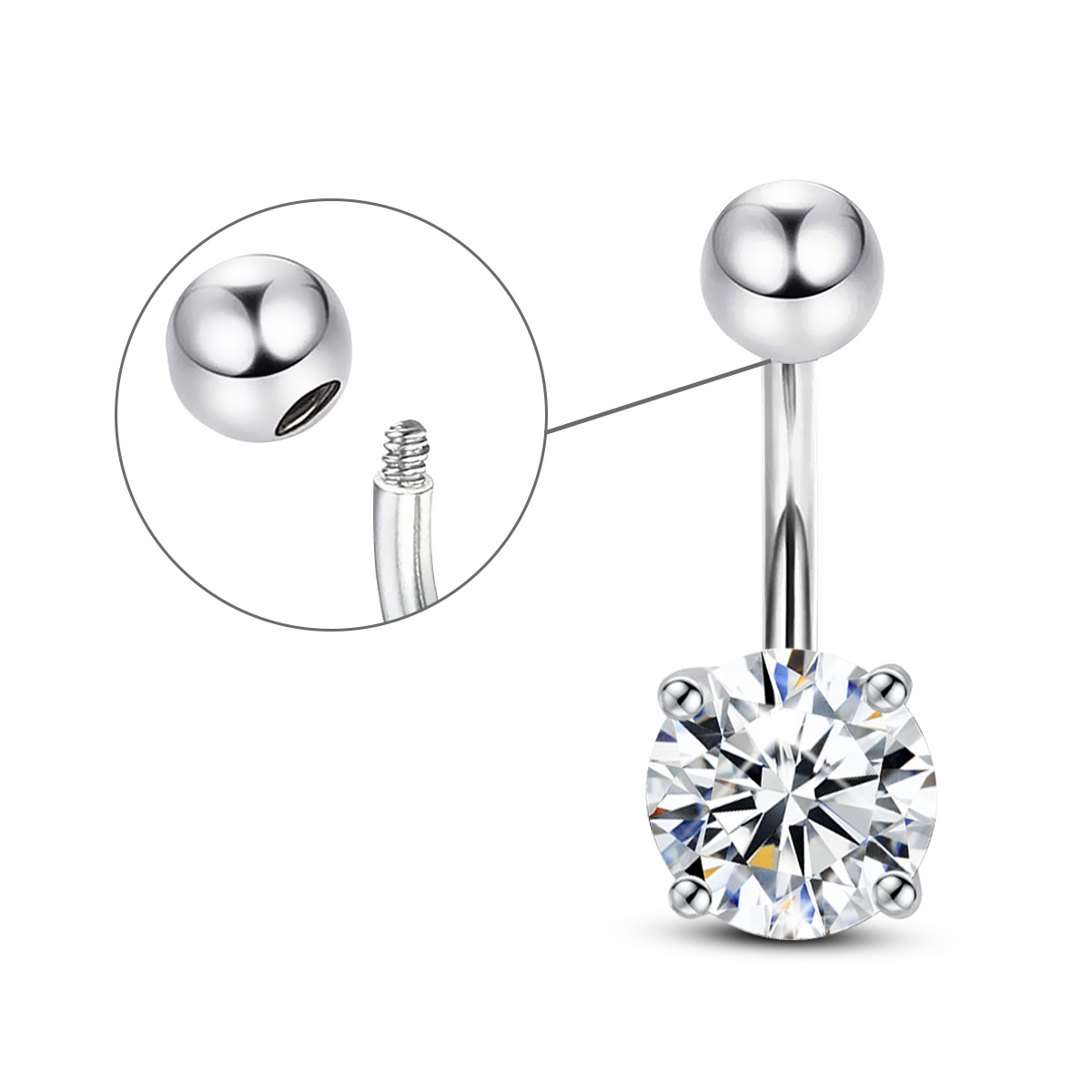 Szjinao 모이사나이트 밸리 단추 피어싱, 인증서  - Body Jewelry On Sale 리뷰 및 가격