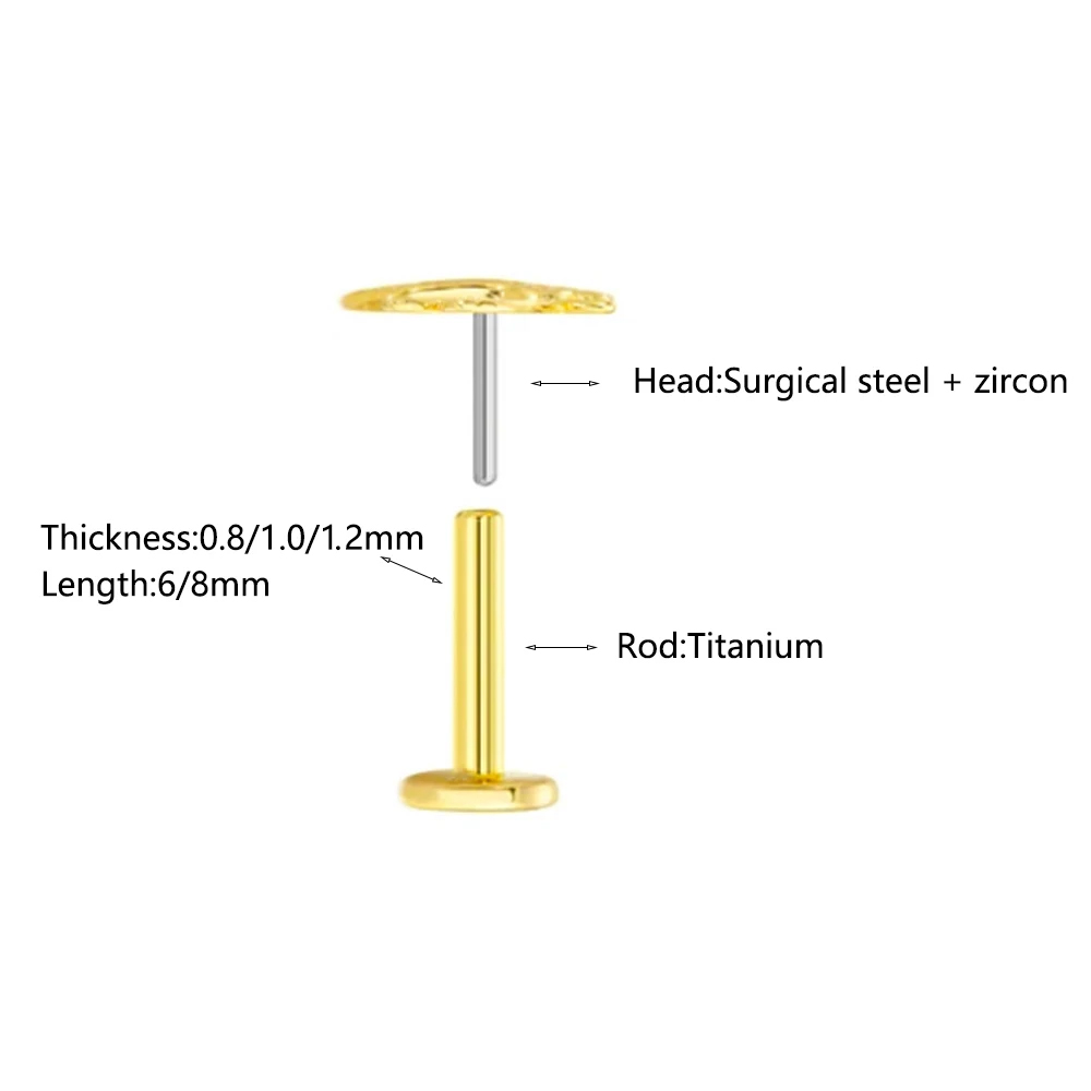 ASTM F136 G23 티타늄 꽃 나사없는 귀걸이 피 - Conch Earring Hoop 리뷰 및 가격