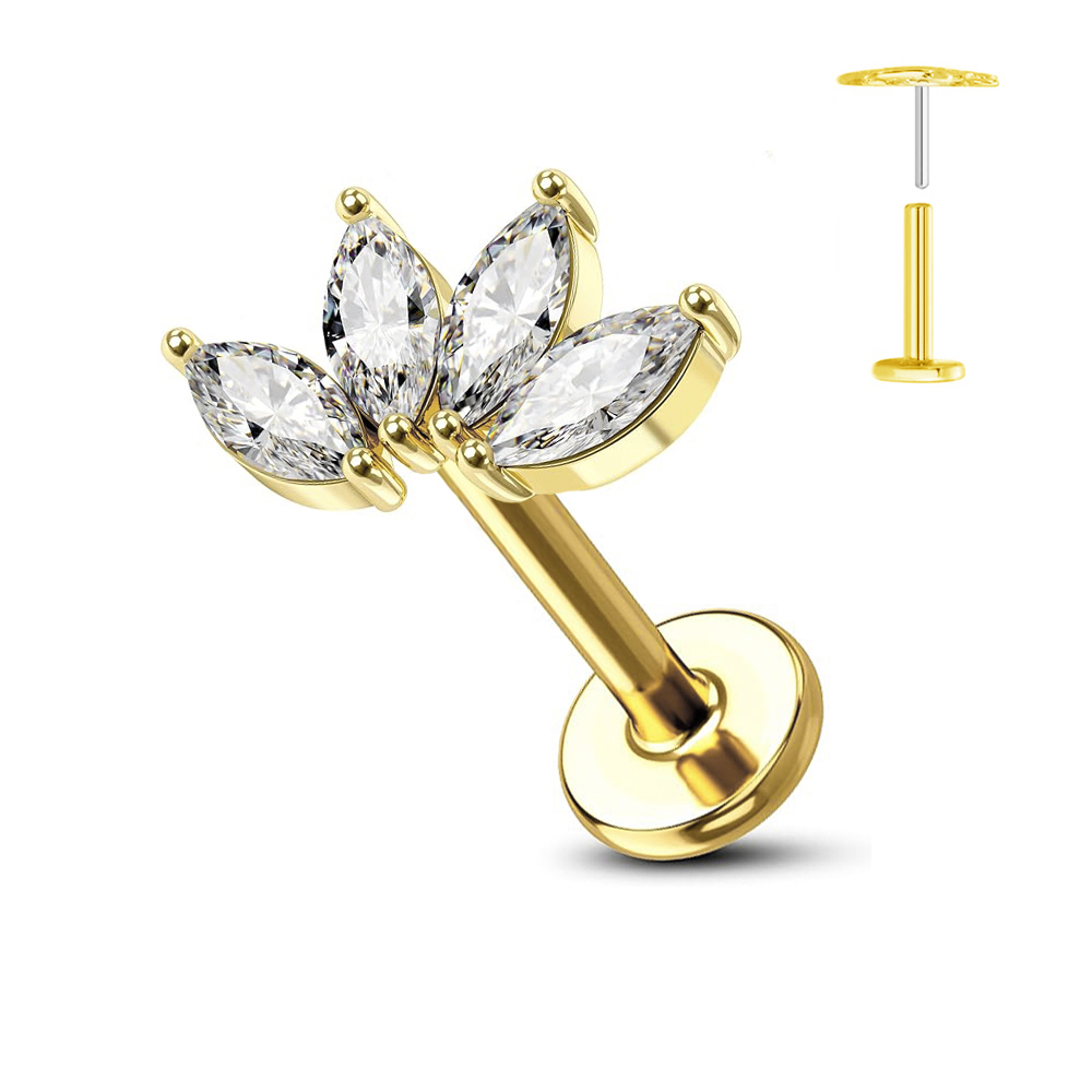 ASTM F136 G23 티타늄 꽃 나사없는 귀걸이 피 - Conch Earring Hoop 리뷰 및 가격