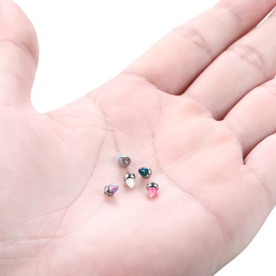 1PC 티타늄 클로 세트 오팔 총알 피부 탑 피어싱 내 - Body Jewelry Dermal 리뷰 및 가격