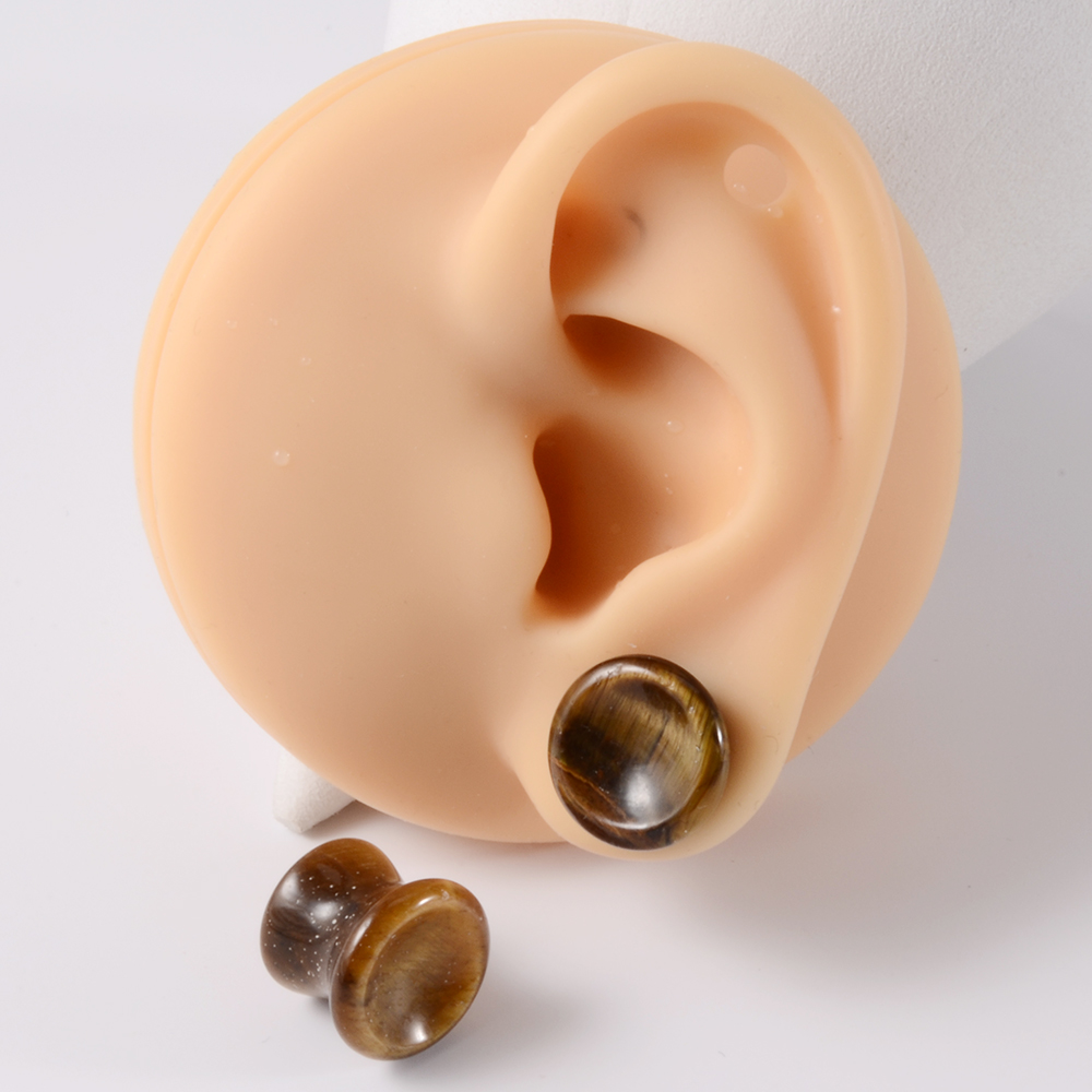 페어 스톤 귀 게이지 더블 플레어 유기 천연석 귀 플러 - Body Jewelry Ear Gauges 리뷰 및 가격