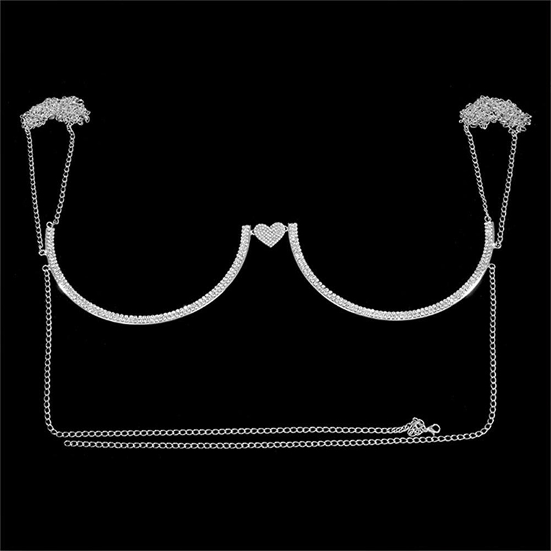 Stonefans 하트 라인석 가슴 브래킷 바디 쥬얼리 - Body Jewelry Harness 리뷰 및 가격