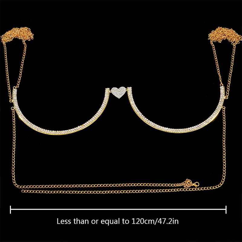 Stonefans 하트 라인석 가슴 브래킷 바디 쥬얼리 - Body Jewelry Harness 리뷰 및 가격
