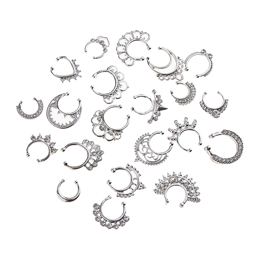 뜨거운 판매 21/3PCS 코 가짜 Septum 링 클 - Body Jewelry On Sale 리뷰 및 가격